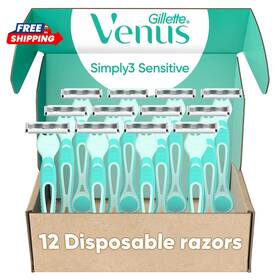 Procter & Gamble 726084128293 Gillette Venus Simply 3 Sensitive Disposable Razors Skin Bladed Ra