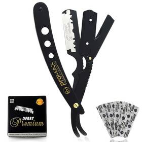 Promax 619988971624 Promaxcare Professional Barber Straight Black Matte With Premium Blades