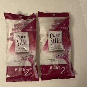 Pure Silk 051009202407 Set Of 2 Spa Therapy Womens Razors 8 Total Disposable Pink