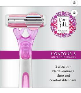 Pure Silk 051009203114 New 6 - 1 Ct. Puresilk Spa Therapy Disposable Contour 3 Pivoting Head Razor