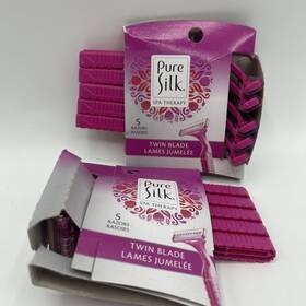 Pure Silk 052009202503 2 Packs Spa Therapy Womens Razors 10 Total Disposable Pink
