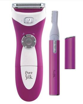 Pure Silk 805106845667 2 In 1 Wet And Dry Foil Shaver Beauty Trimmer Stainless Steel Blades New