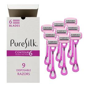 Bueae-818 Pure Silk Contour 6 Disposable Razors For Women 6-blade Premium Razor Value Pack Do
