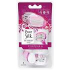 974113 Pure Silk Contour 6 Double-flex Head Disposable Razors 3 Ct. Pack Of 2