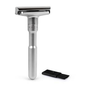 Qshave 766415023903 Adjustable Double Edge Classic Safety Razor 1 And 5 Pcs Titanium C