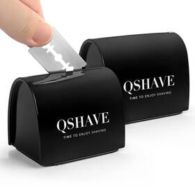 Qshave 781380124646 Blade Disposal Case Safe Storage Bank For Used Safety Razor Blades 2 Pcs
