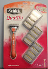 Quattro Women Schick For With Papaya Pearl 13 Cartridges 1 Handle New 841058050117