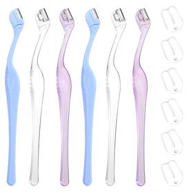 Quilax 680537 1 Hdfrpwdm 6pcs Small Eyebrow Razors For 1 Count Pack Of 6 Blue Transparent Purple