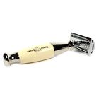 R35711sr Edwin Jagger Nickel Plated Classic Razor With Imitation Ivory Handle