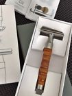 R95 Muhle Rocca Razor Stainless Steel Safety Birch Bark Handle