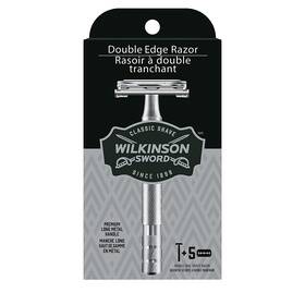 10841058044007 Ranj1 Wilkinson Sword Double Edge Razor For Men With 5 Blades Refill