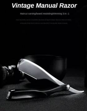 Rm01b Razor Master Maquinilla De Afeitar Barbero Expuesta Pulida Recta Negra