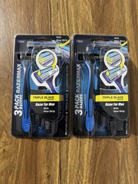 Razormax 972950810043 2 Box Gillette 3-pack Of Triple Blade Razors
