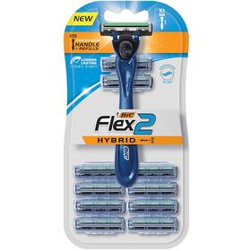 Sx9az005-blu Razors Flex2 Hybrid Disposable Blue 10 Count Pack