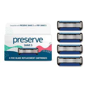 5254ge Recycline Inc. Preserve Five Blade Replacement Cartridges For Shave 5 Recycled Razor 4 Count
