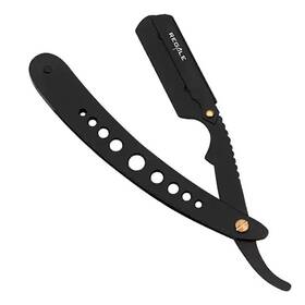 Regale Barber Supply 762795149110 Matte Black Finger Insert Replaceable Blade Straight Razor