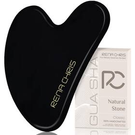 Fetegt57 Rena Chris Gua Sha Facial Tools Natural Obsidian 1 Count Pack Of Black