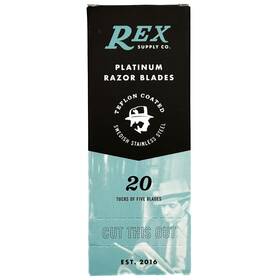 Rex Supply Company 198715614459 Co. 100 Double Edge Safety Razor Blades Platinum Coated Made