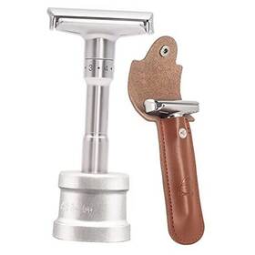River Lake 656699034187 Travel Double Edge Safety Razor With Protective Case And Stand