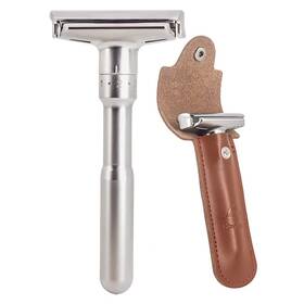 Rz700 River Lake 656699034330 Travel Double Edge 1 Count Pack Of Razor With Protective Case Brown