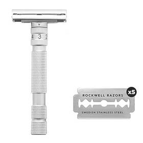 Rockwell Razors 628235770255 Long Handle T2 Brushed Chrome Safety Razor For Men And Women With Inch