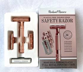 Rockwell Razors 628235770873 6c Adjustable Safety Razor Rose Gold Finish 5 Blades New In Box