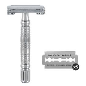 Rr-960958 Rockwell Razors R1 Double Edge Safety Razor In White Chrome Butterfly Open W