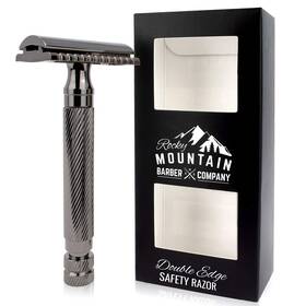Rocky Mountain Barber Company 628055816713 Mens Double Edge Safety Razor - Premium Heavy Duty 3 Piece