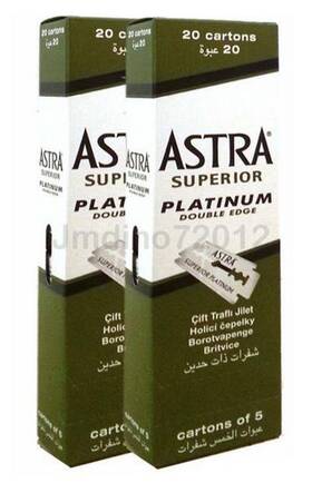 Russia 744759776235 Astra Superior Platinum Double Edge Shaving Razor Blades 200 Pcs Barber Favored
