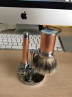 S091m89rg Muhle Safety Razor Set Rose Gold Closed Comb Silvertip Badger