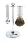 S81m8911 Edwin Jagger Double Edge Razor And Shave Brush Set Lined