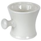 Sb-shavemug Kingsley White Ceramic Shaving Mug Apothecary Style With Knob Handle 639767976862