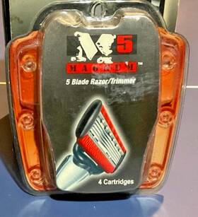 Schick 011822203708 M5 Magnum 5 Blade Razor 4 Cartridges Last One