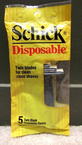 Schick 012547002713 Vintage 1989 Disposable 5 Pack Twin Blade Razors Nos