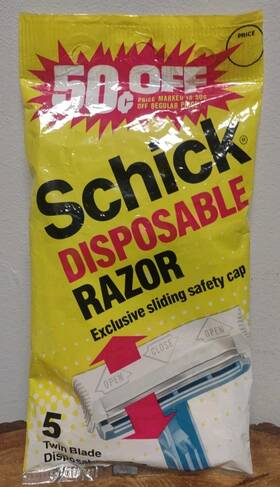 Schick 012547002768 Disposable Razors Twin Blade Pack Of 5 Nos Vintage