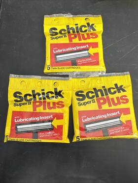 3-schick Schick 012547003512 Super Ii Plus Twin Blade Razor Cartridges 5 Count Refill Comfort Nos