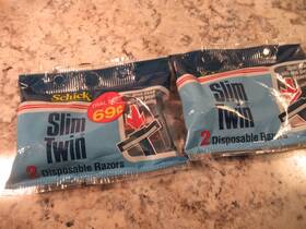 Schick 012547007152 Slim Twin Disposable Razors Nos 2 Packs Of Per Pack 4 Total