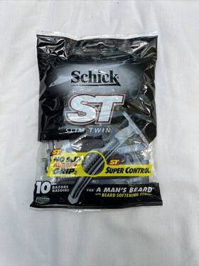Schick 012547007701 New S T Slim Twin Mens Razors Mans Beard 10 Pk 2001