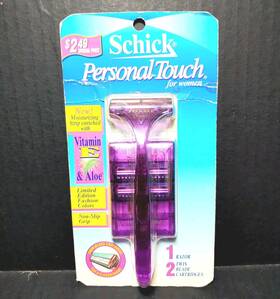 Schick 012547095760 Vtg 1996 Personal Touch Razor W Aloe Strip Purple 2 Refills New Unopened