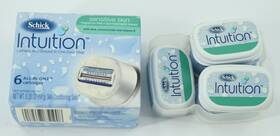 Schick 012547851908 Lot Of 11 Intuition Sensitive Skin Lather Razor Refill Cartridges