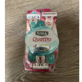02231 Schick Quattro For Women Disposable Razor 4-blade 3 Cartridges Sparkle Handles