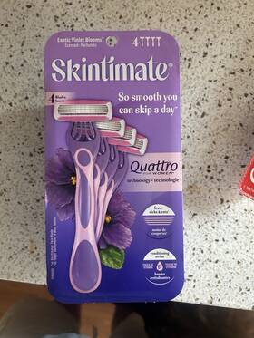02265 Schick Inch Exotic Violet Blooms Disposable Razors Skintimate Quatro 4 Ct Ships Free