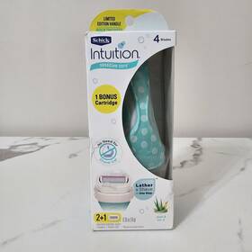 041634 Schick Intuition Sensitive Care 4 Blades Skin Moisture Solid Handle And Cap
