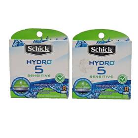 10841058015854 Schick Hydro 5 Sensitive Razor Blade Refills For Men 2 Pack X 8 16 Cartridges