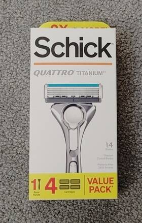 110665 Schick Quattro Titanium Razor Value Pack 1 Handle 4 Cartridges