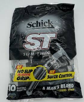 12547-00893 Schick Vtg 2001 St Slim Twin Men S Disposable Razors Sealed 10ct New Deadstock
