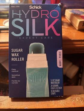 20950200601 Schick Hydro Silk Sugar Wax Roller Kit 5.1 Oz 2 Serums 10 Reusable Strips