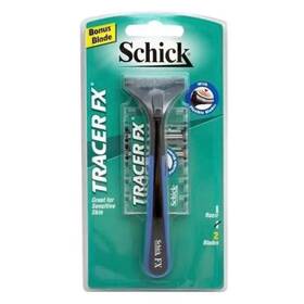 Schick 252547852424 Tracer Fx Razor Handle With 2 Blade Cartridges Case Sensitive/new