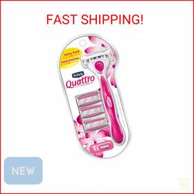 Schick 315455691469 Quattro Womens Value Pack With 1 Razor And 4 Blade Refills
