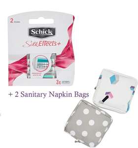 480028 Schick Silk Effects Plus Refill Cartridges 1 Pack 3 Pc 2 Sanitary Napkin Bags